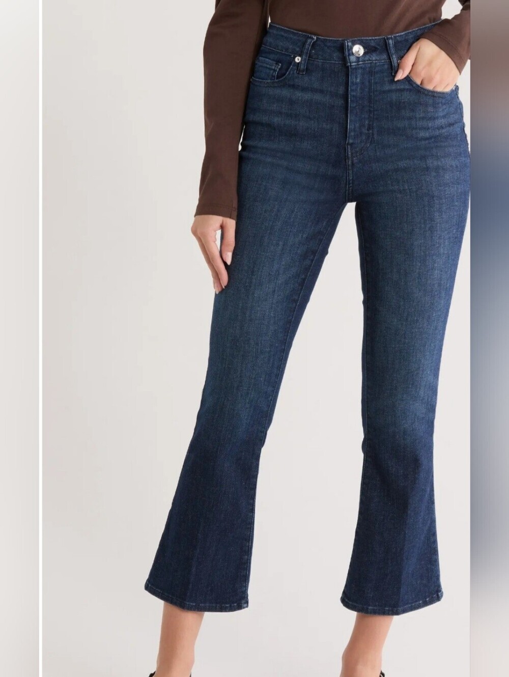 Frame -Women's 34 Denim Jeans in Dark Blue Le Crop Mini Boot Stretch Plus Size